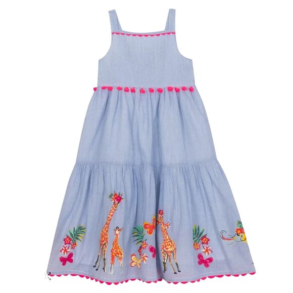 RARE EDITIONS Toddler Girls Size 2 Safari Animal Border Cotton Sundress Excellen - Picture 1 of 7